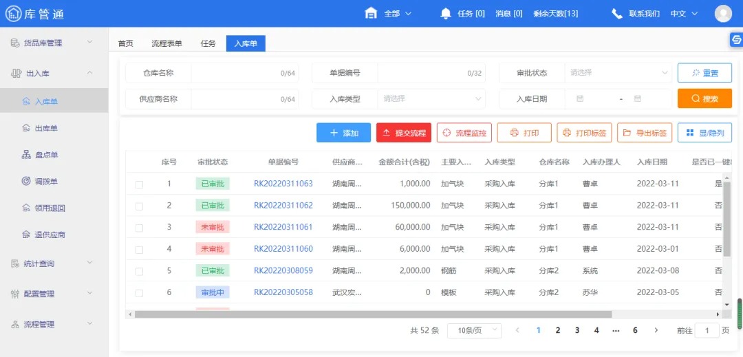 物资仓库管理系统